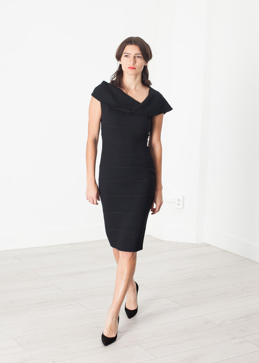 Asymmetric Dress in Black 16kg Bis